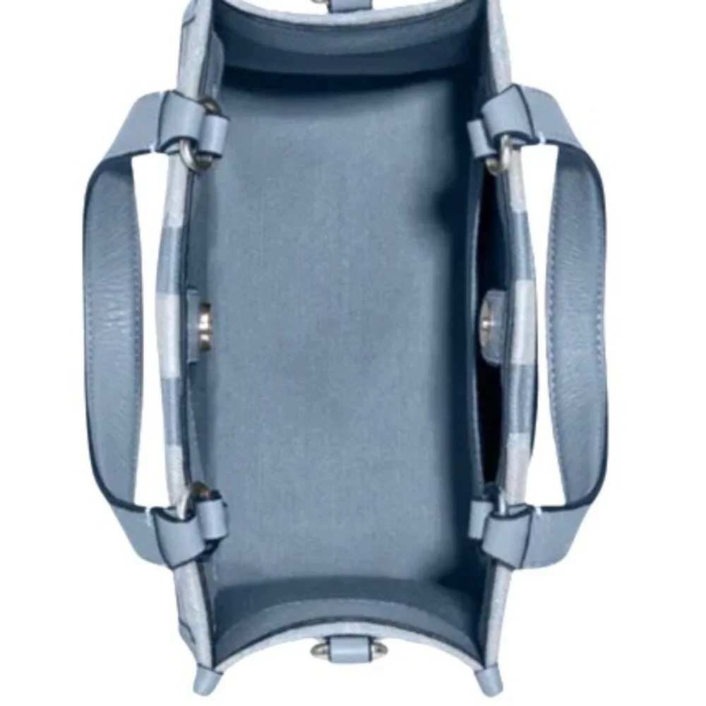 Coach Light Blue and White Signature Crossbody Tote